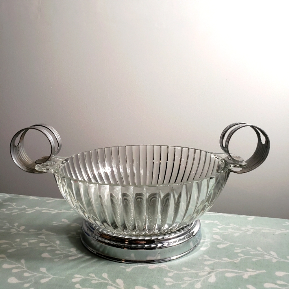 Vintage/Antique bowl with removable carrier (holder).